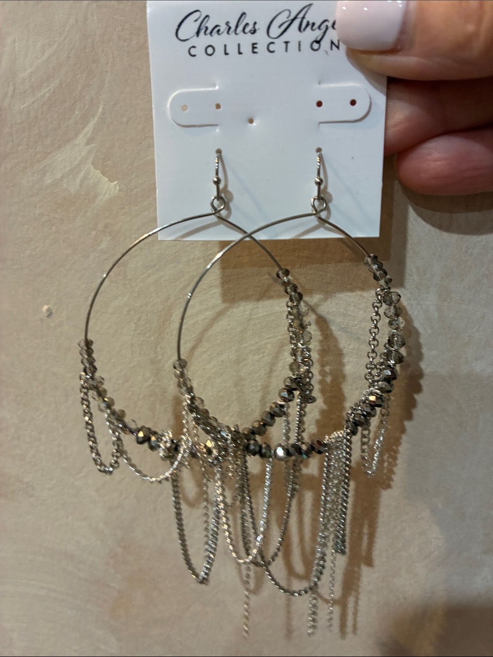 Silver Multi-Chain Hoop Earrings